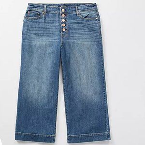 a.n.a - Plus Stretch Fabric Womens High Rise Regular Fit Wide Leg Cropped Jean